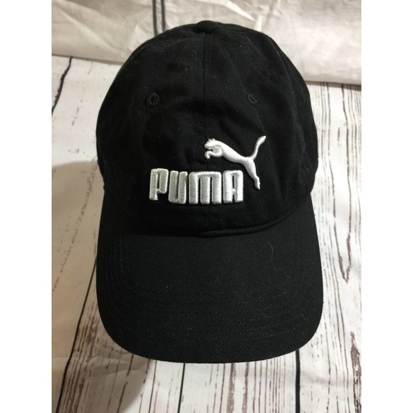 Puma Hat Cap Strapback Black White Adjustable Embroidered - Picture 1 of 5